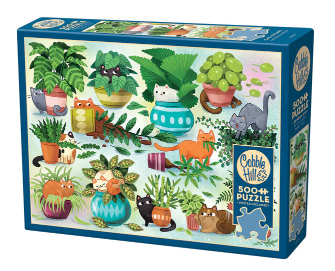 Puzzle 500pc - Cats vs. Plants | L.A. Mood Comics and Games