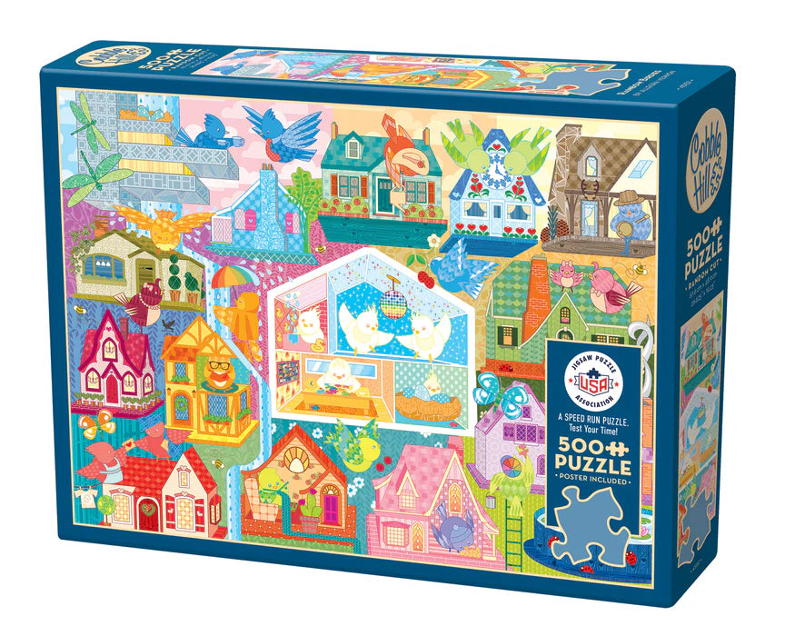 Puzzle 500 Piece - Rainbow Birdies | L.A. Mood Comics and Games