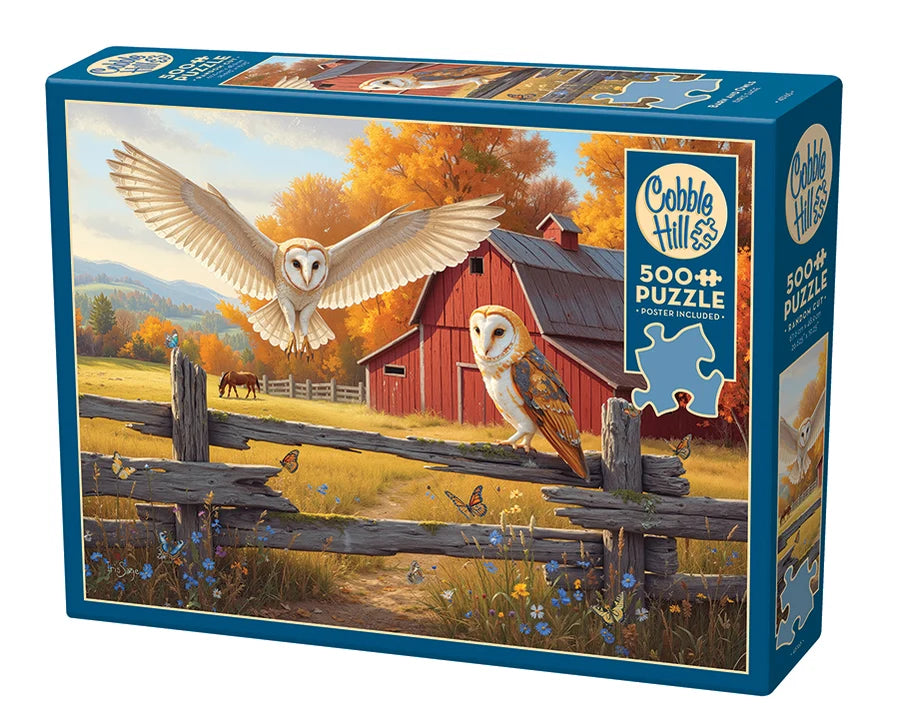 Puzzle 500pc Barn and Owls | L.A. Mood Comics and Games