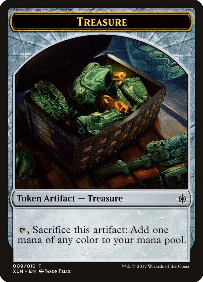 Dinosaur // Treasure (009) Double-Sided Token [Ixalan Tokens] | L.A. Mood Comics and Games