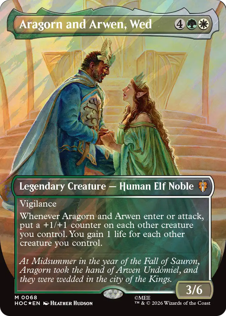 Aragorn and Arwen, Wed (Borderless) (Surge Foil) [The Hobbit: Eternal-Legal] | L.A. Mood Comics and Games