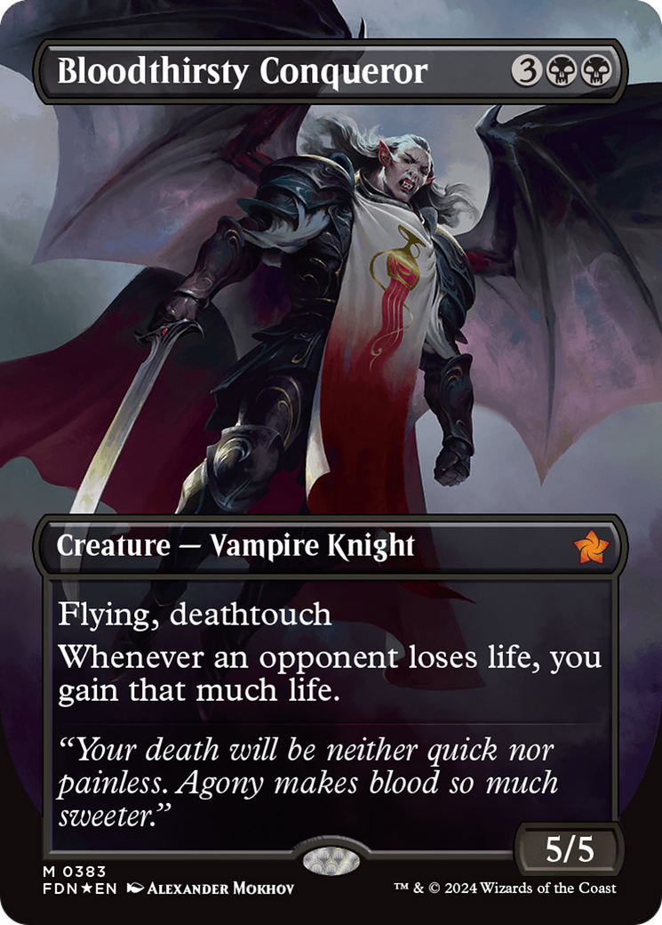 Bloodthirsty Conqueror (Borderless) (Mana Foil) [Foundations] | L.A. Mood Comics and Games