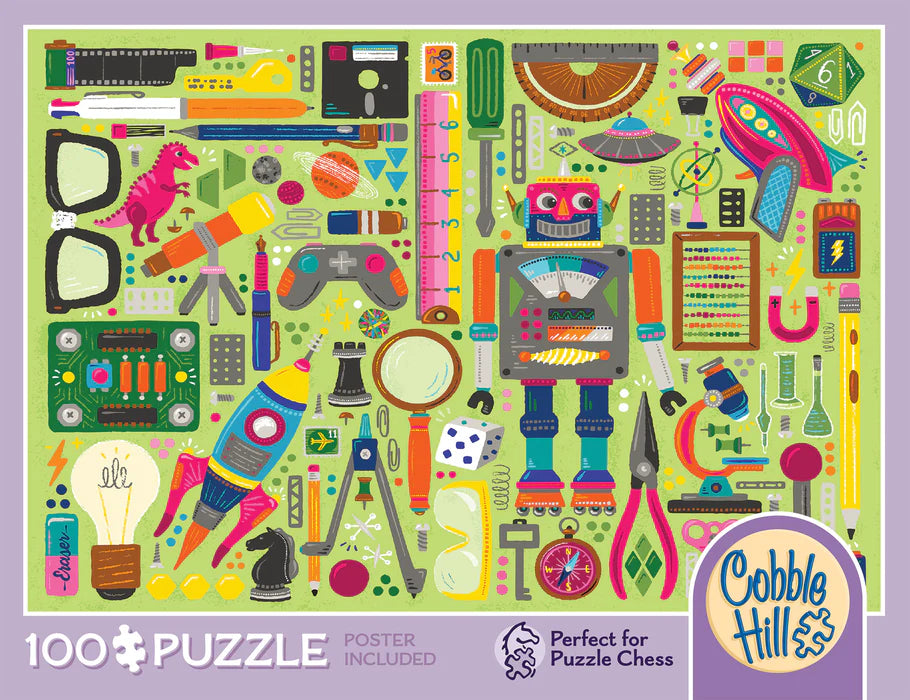 Puzzle 100 Piece - Nerdy Junk Drawer | L.A. Mood Comics and Games