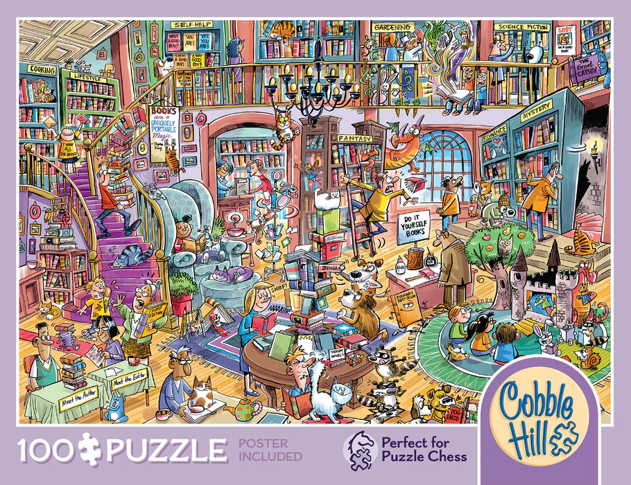 Puzzle 100 Piece - Bookshop Bedlam | L.A. Mood Comics and Games