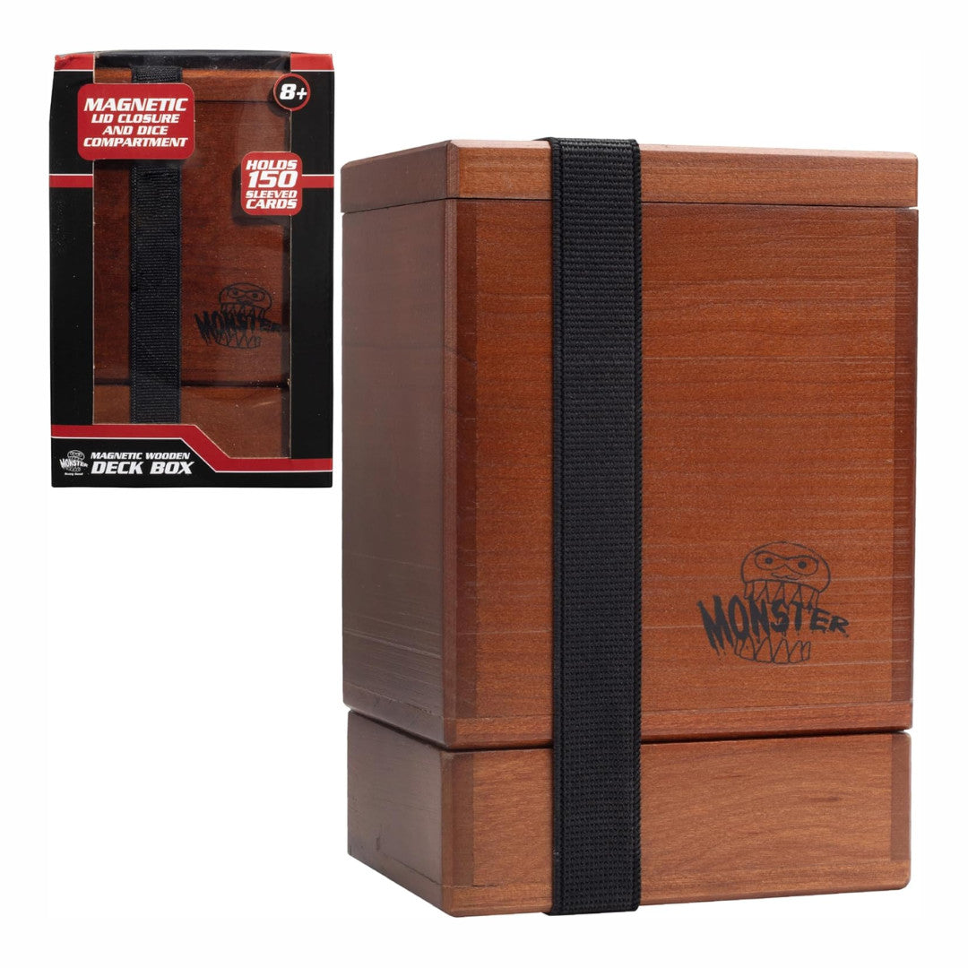 Monster Single Wooden Deck Box 150ct  W/ Dice Tray -Cherry | L.A. Mood Comics and Games