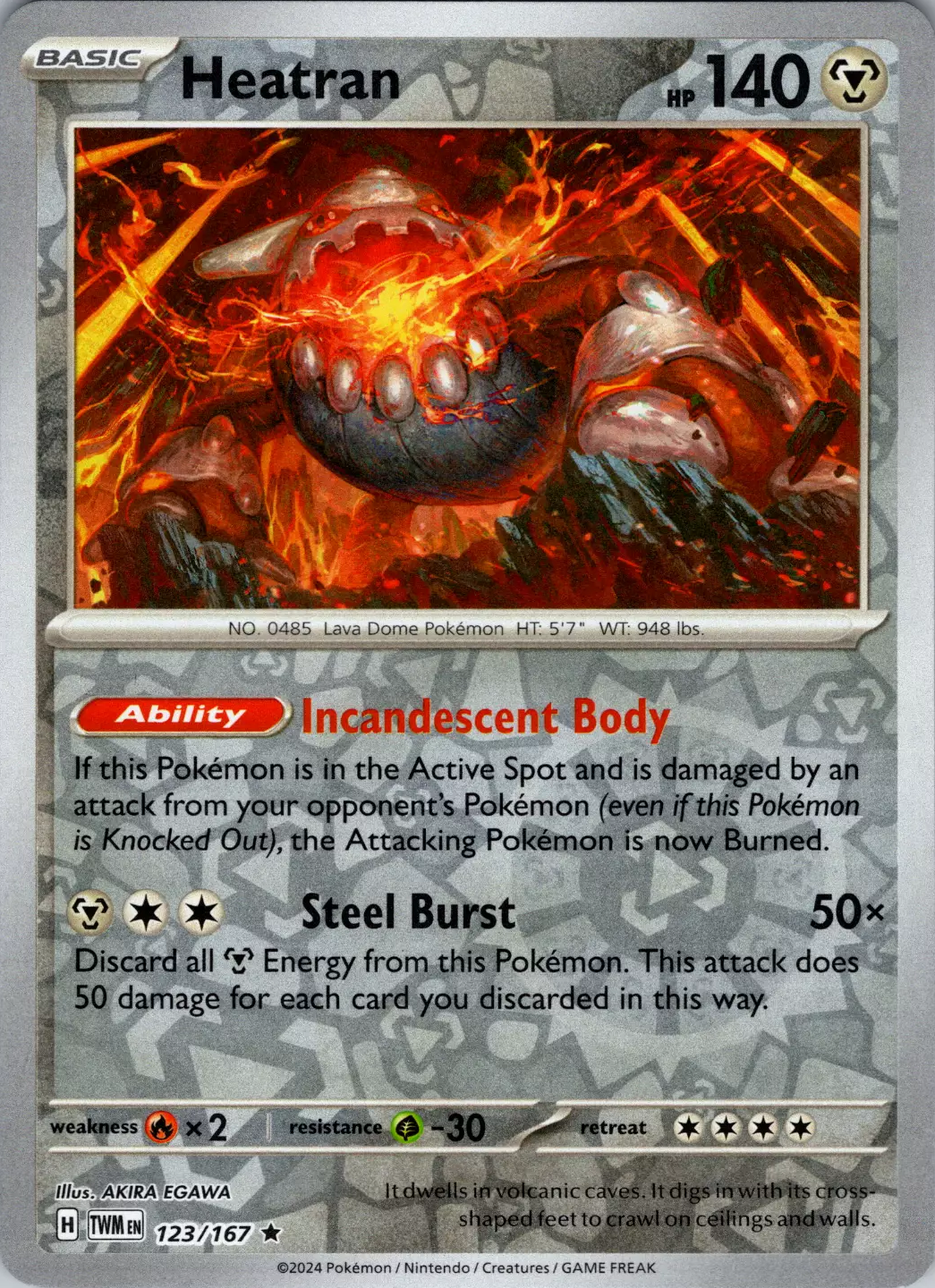 Heatran (123/167) [Scarlet & Violet: Twilight Masquerade] | L.A. Mood Comics and Games