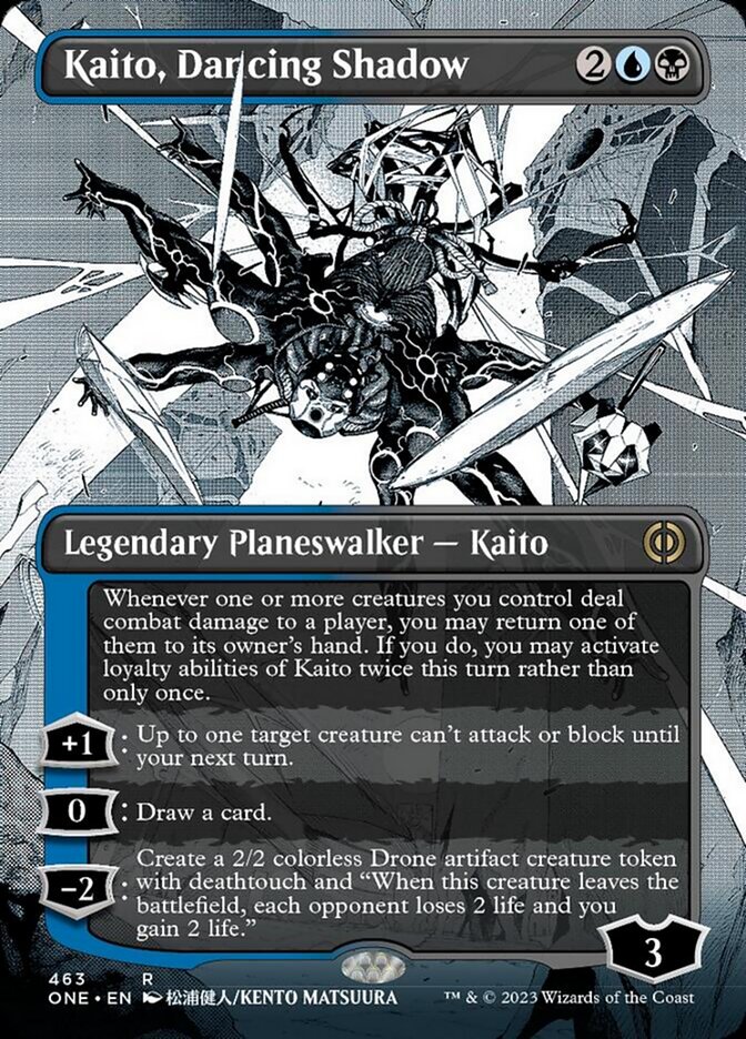 Kaito, Dancing Shadow (Borderless Manga Step-and-Compleat Foil) [Phyrexia: All Will Be One] | L.A. Mood Comics and Games