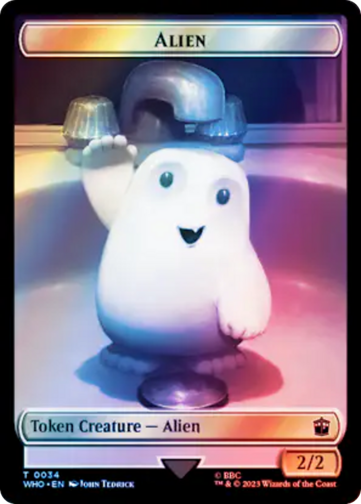 Alien // Clue (0053) Double-Sided Token (Surge Foil) [Doctor Who Tokens] | L.A. Mood Comics and Games