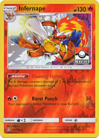 Infernape (23/156) (League Promo) [Sun & Moon: Ultra Prism] | L.A. Mood Comics and Games