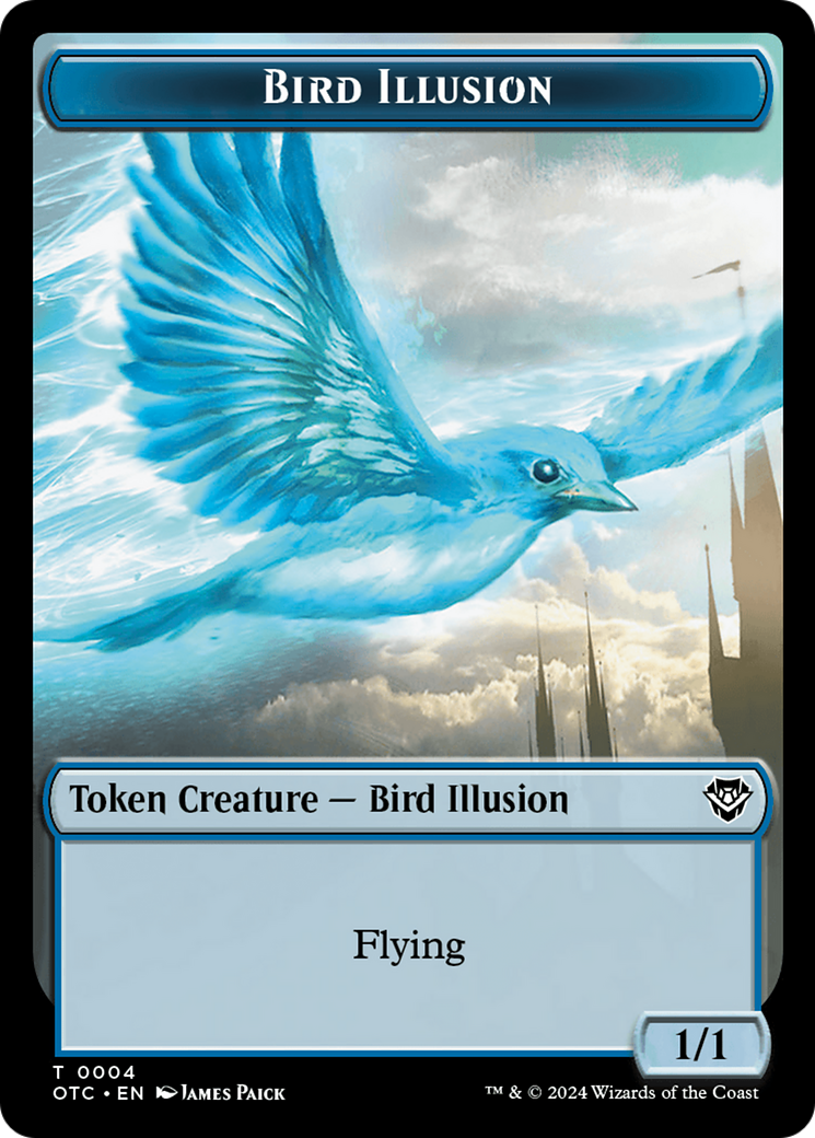 Dragon Elemental // Bird Illusion Double-Sided Token [Outlaws of Thunder Junction Commander Tokens] | L.A. Mood Comics and Games