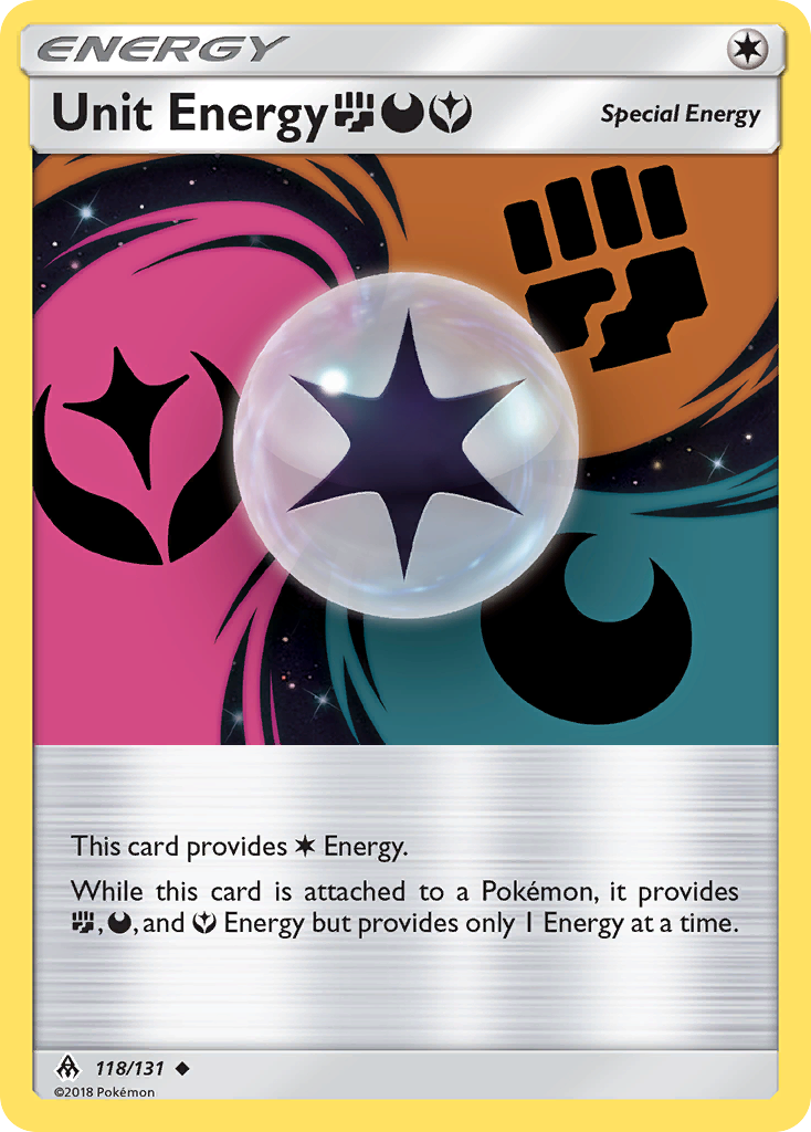 Unit Energy (118/131) (Fighting, Darkness, Fairy) [Sun & Moon: Forbidden Light] | L.A. Mood Comics and Games