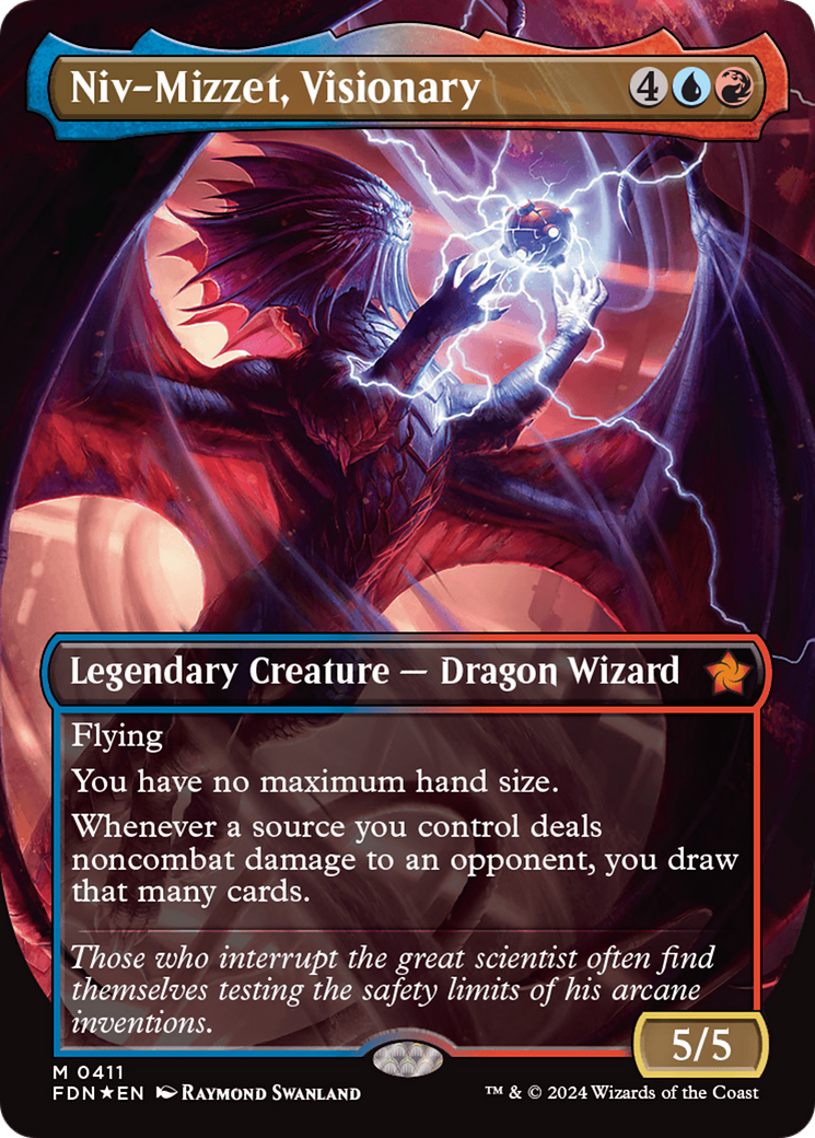 Niv-Mizzet, Visionary (Borderless) (Mana Foil) [Foundations] | L.A. Mood Comics and Games