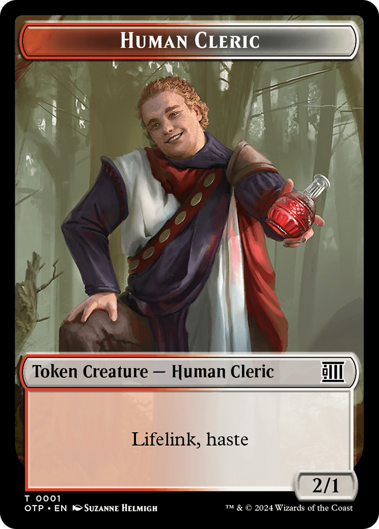 Human Cleric // Plot Double-Sided Token [Outlaws of Thunder Junction: Breaking News Tokens] | L.A. Mood Comics and Games