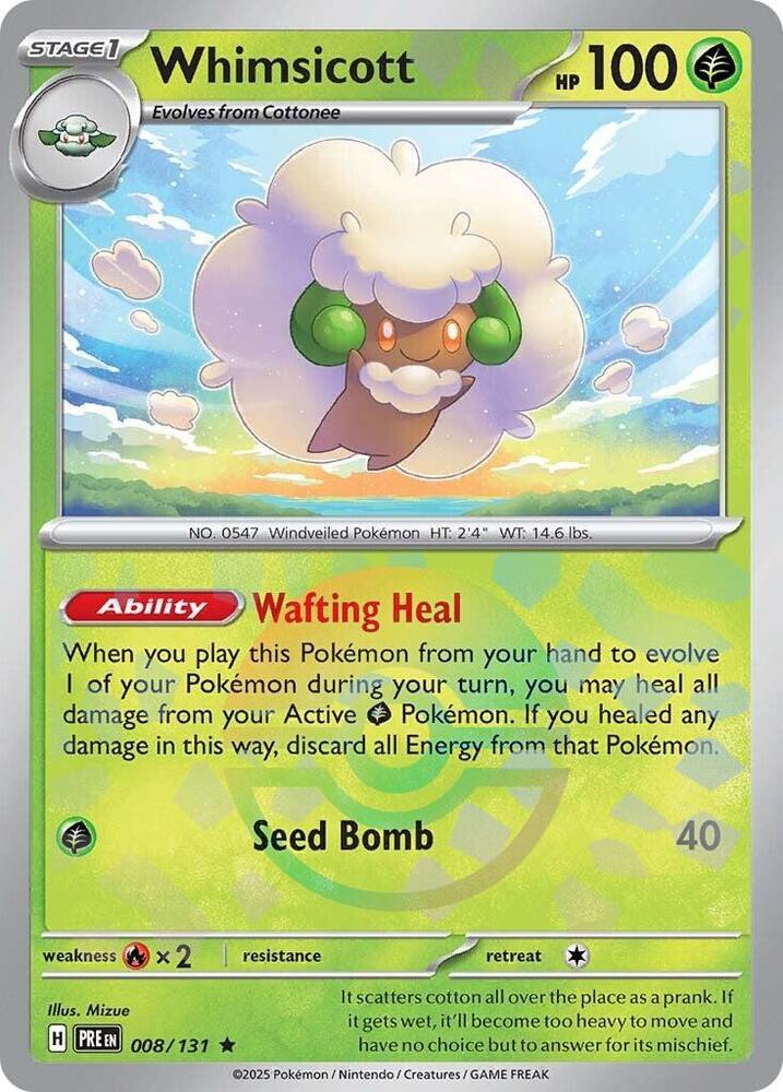 Whimsicott (008/131) (Poke Ball Pattern) [Scarlet & Violet: Prismatic Evolutions] | L.A. Mood Comics and Games