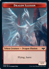 Blood // Dragon Illusion Double-Sided Token [Innistrad: Crimson Vow Tokens] | L.A. Mood Comics and Games