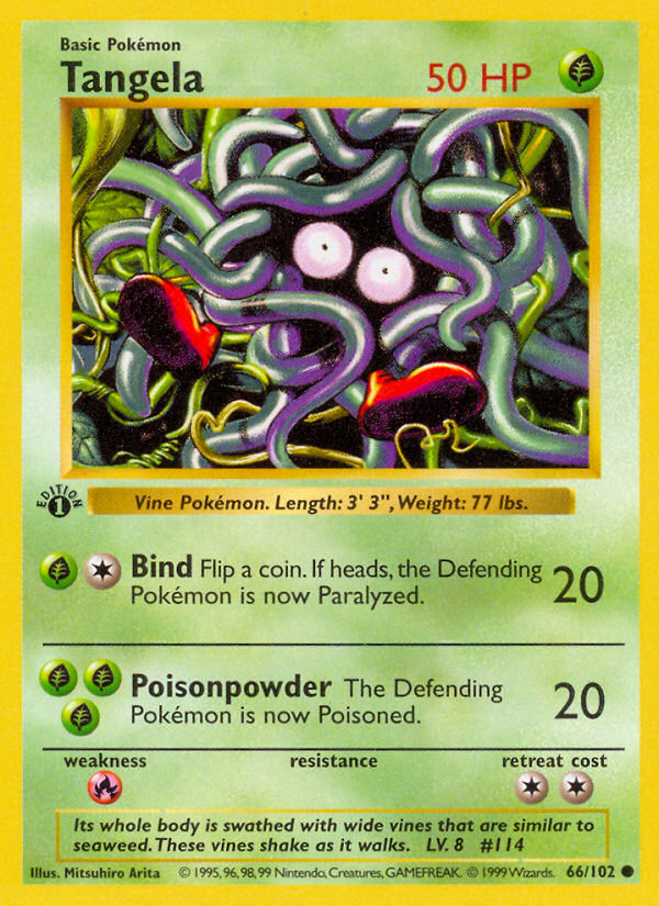 Tangela (66/102) (Shadowless) [Base Set 1st Edition] | L.A. Mood Comics and Games