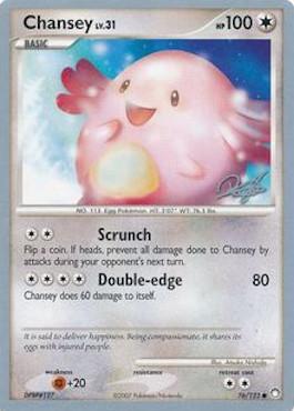Chansey LV.31 (76/123) (Bliss Control - Paul Atanassov) [World Championships 2008] | L.A. Mood Comics and Games