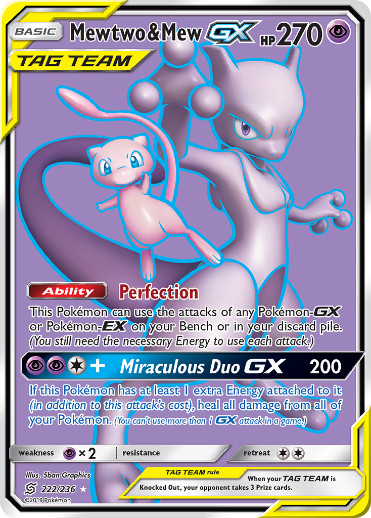 Mewtwo & Mew GX (222/236) [Sun & Moon: Unified Minds] | L.A. Mood Comics and Games