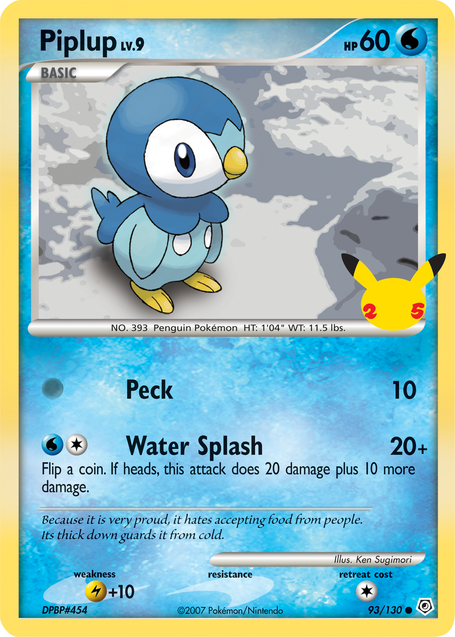 Piplup (93/130) (Jumbo Card) [First Partner Pack] | L.A. Mood Comics and Games