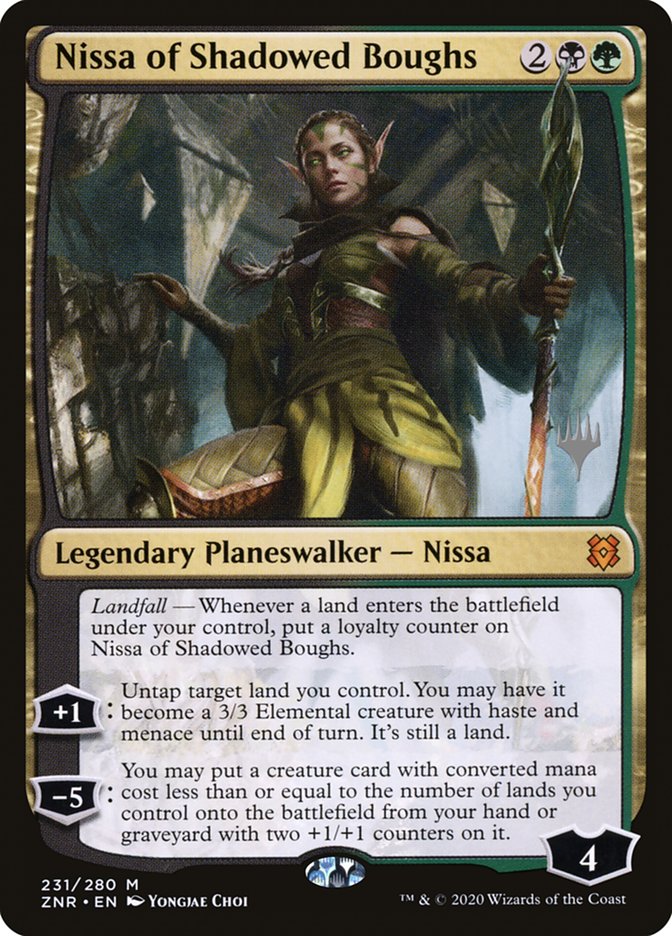 Nissa of Shadowed Boughs (Promo Pack) [Zendikar Rising Promos] | L.A. Mood Comics and Games