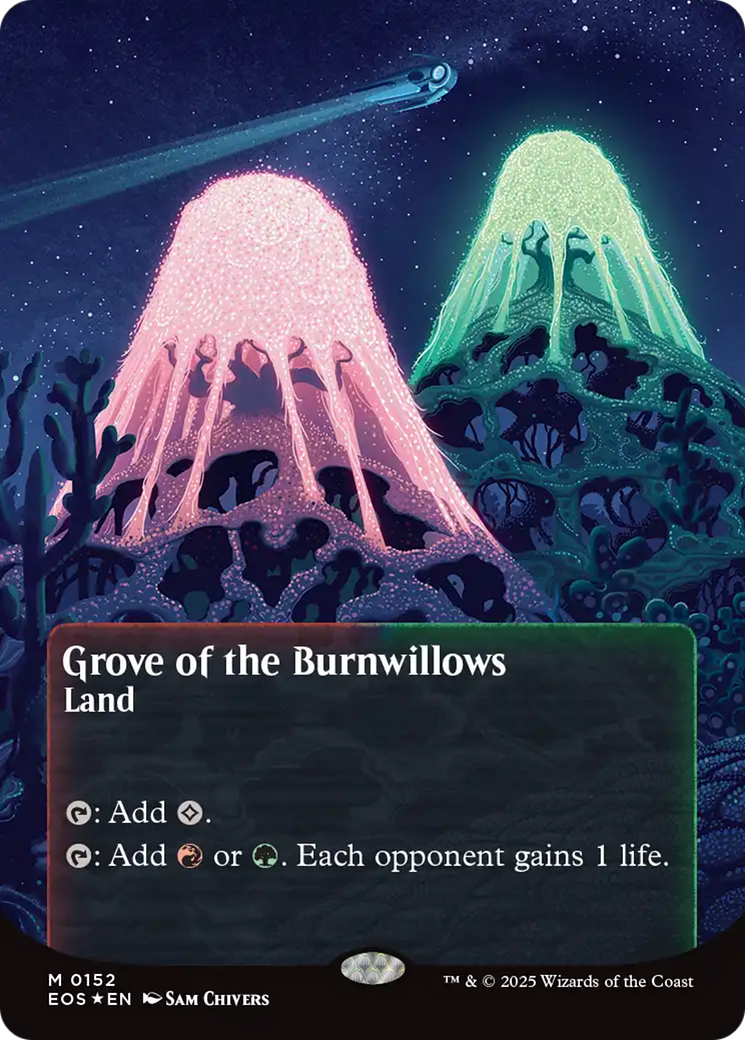 Grove of the Burnwillows (0152) (Borderless) (Galaxy Foil) [Edge of Eternities: Stellar Sights] | L.A. Mood Comics and Games