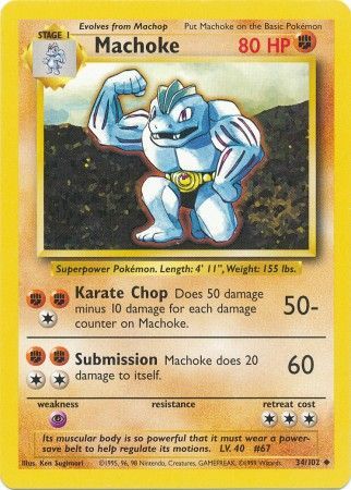 Machoke (34/102) [Base Set Unlimited] | L.A. Mood Comics and Games