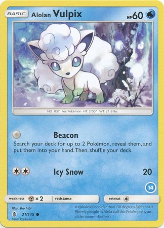 Alolan Vulpix (21/145) (Deck Exclusive #14) [Sun & Moon: Trainer Kit - Alolan Ninetales] | L.A. Mood Comics and Games