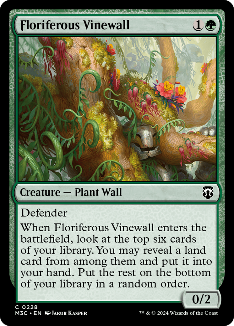 Floriferous Vinewall (Ripple Foil) [Modern Horizons 3 Commander] | L.A. Mood Comics and Games