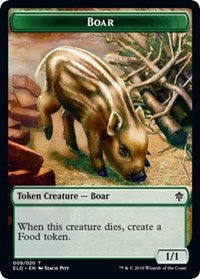 Boar // Food (17) Double-Sided Token [Throne of Eldraine Tokens] | L.A. Mood Comics and Games