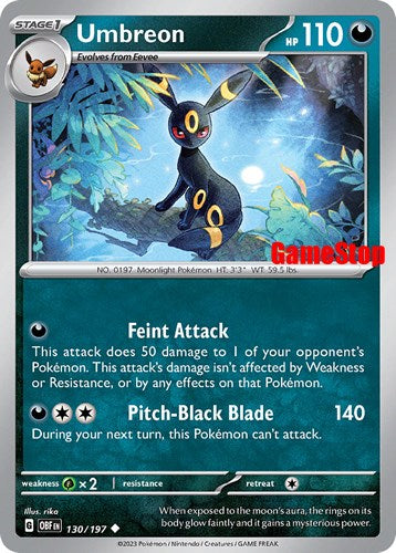 Umbreon (130/197) (GameStop Exclusive) [Scarlet & Violet: Black Star Promos] | L.A. Mood Comics and Games