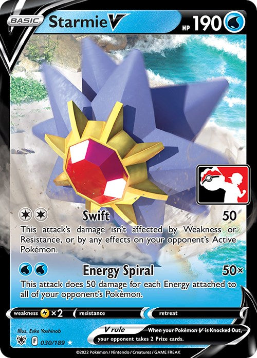 Starmie V (030/189) [Prize Pack Series Three] | L.A. Mood Comics and Games