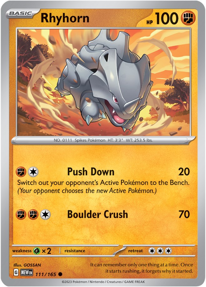 Rhyhorn (111/165) [Scarlet & Violet 151] | L.A. Mood Comics and Games