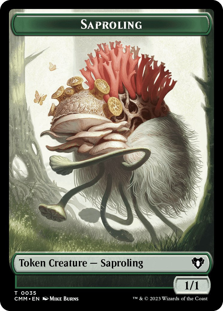 Saproling // Stoneforged Blade Double-Sided Token [Commander Masters Tokens] | L.A. Mood Comics and Games