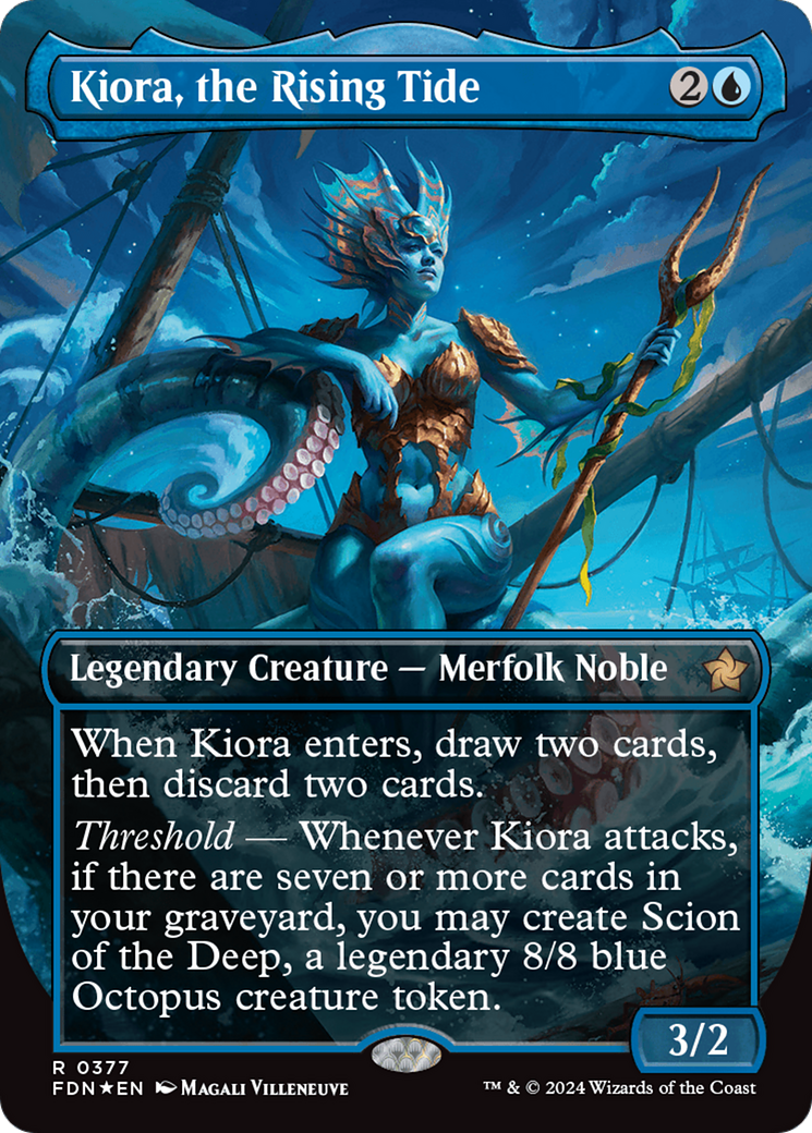 Kiora, the Rising Tide (Borderless) (Mana Foil) [Foundations] | L.A. Mood Comics and Games