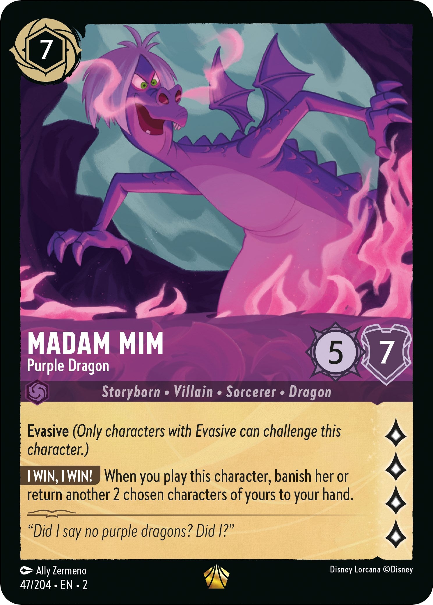 Madam Mim - Purple Dragon (47/204) [Rise of the Floodborn] | L.A. Mood Comics and Games