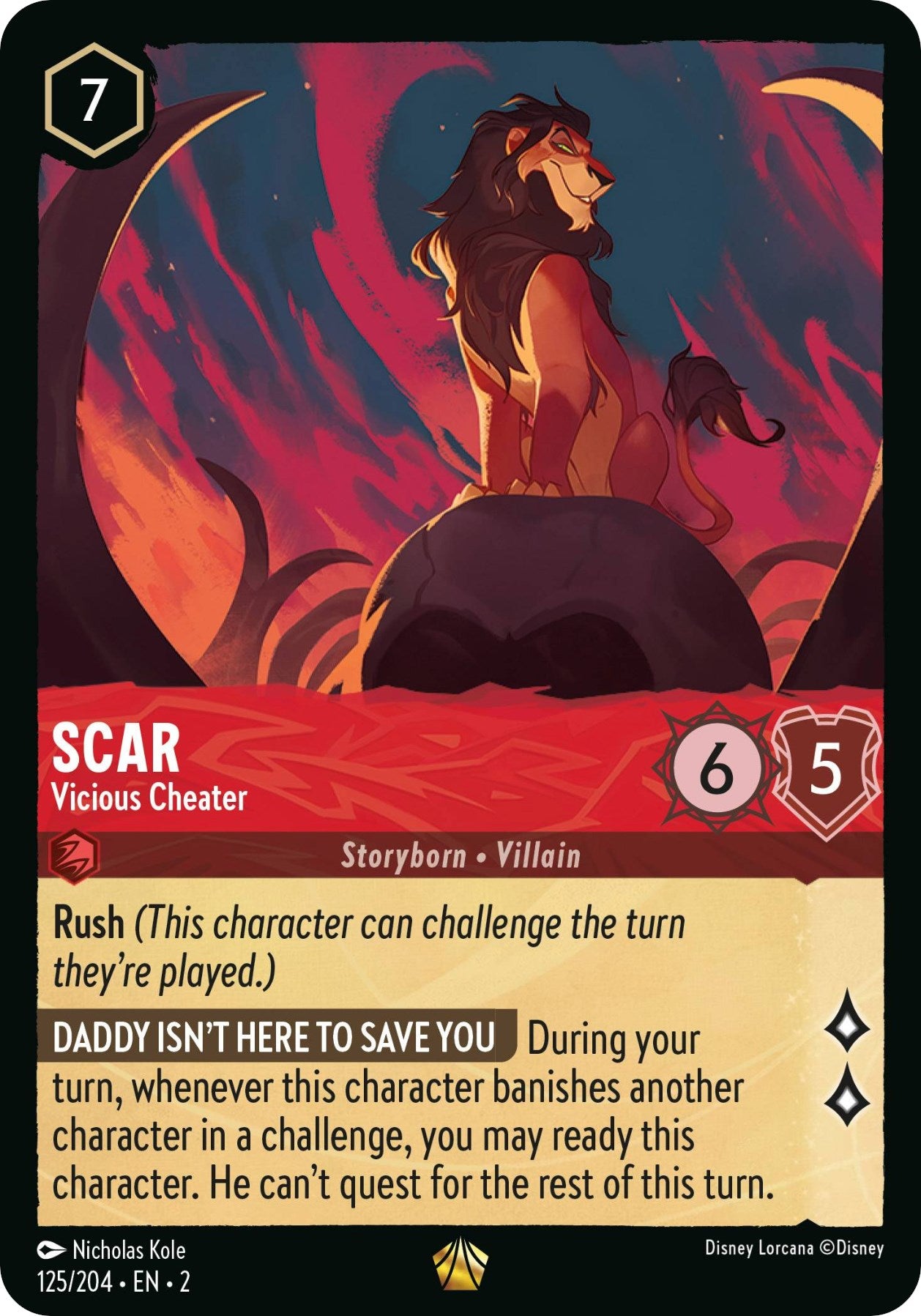 Scar - Vicious Cheater (125/204) [Rise of the Floodborn] | L.A. Mood Comics and Games