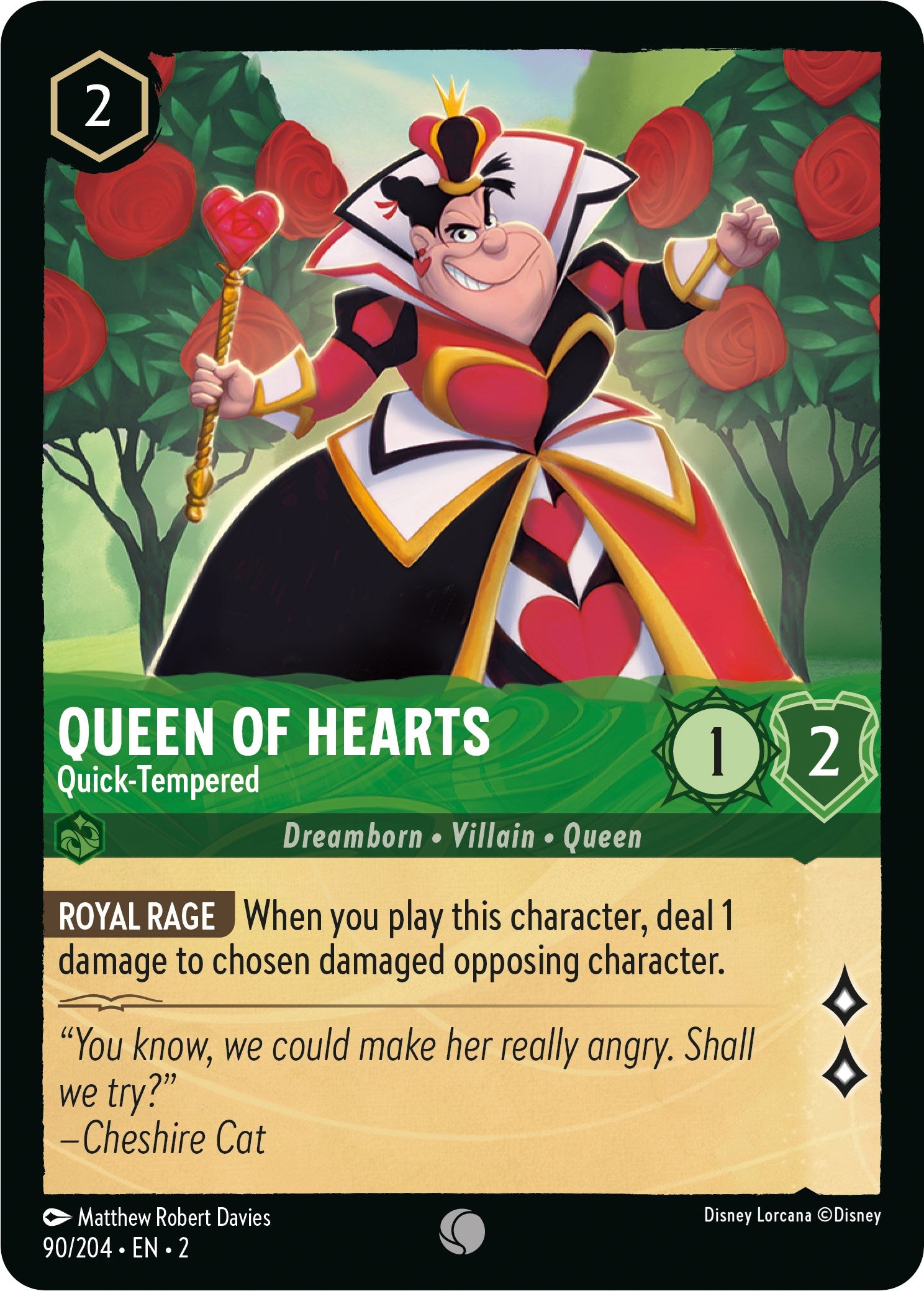 Queen of Hearts - Quick-Tempered (90/204) [Rise of the Floodborn] | L.A. Mood Comics and Games