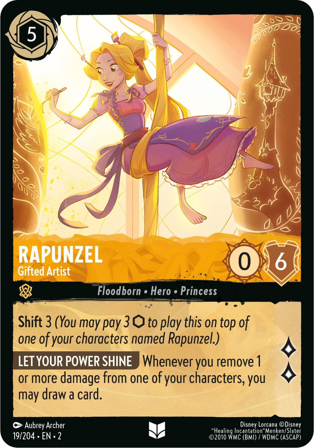 Rapunzel - Gifted Artist (19/204) [Rise of the Floodborn] | L.A. Mood Comics and Games