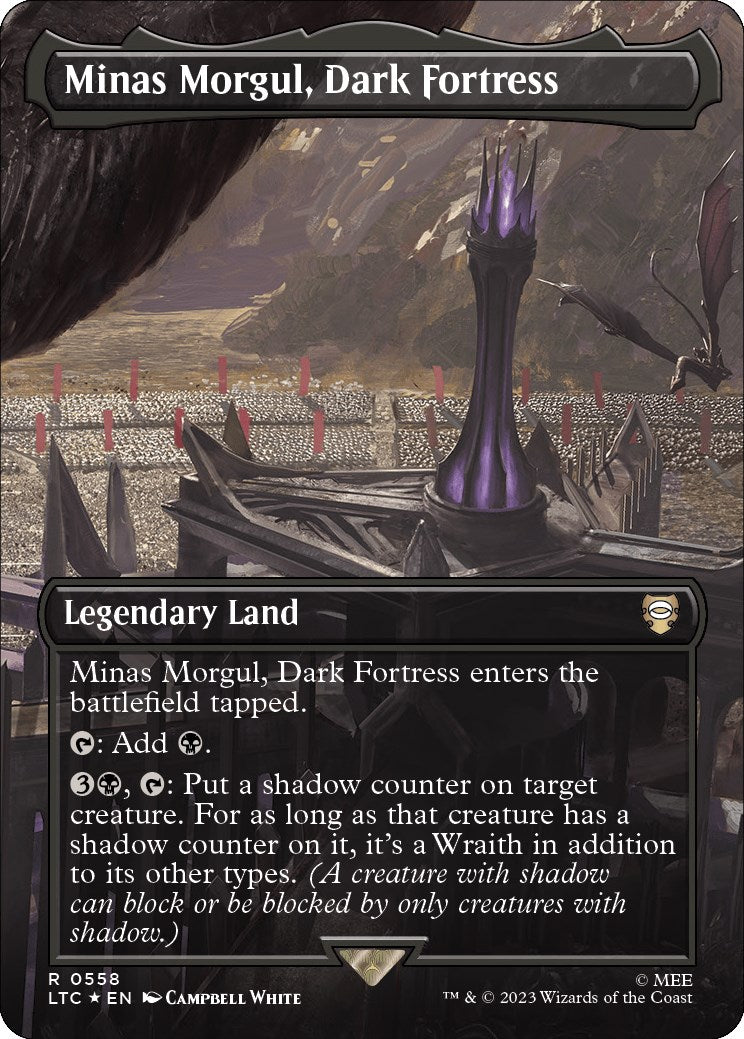 Minas Morgul, Dark Fortress (Borderless) (Surge Foil) [The Lord of the Rings: Tales of Middle-Earth Commander] | L.A. Mood Comics and Games