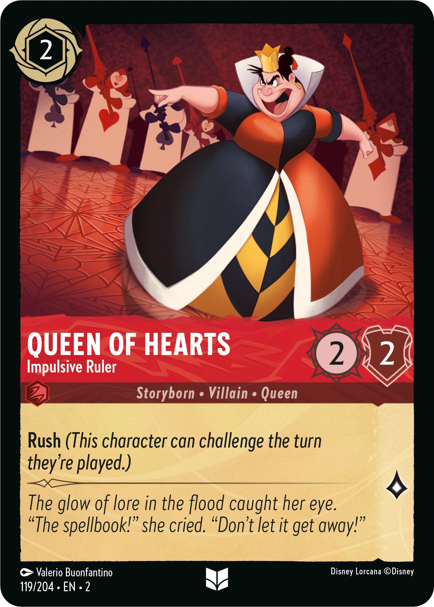 Queen of Hearts - Impulsive Ruler (119/204) [Rise of the Floodborn] | L.A. Mood Comics and Games