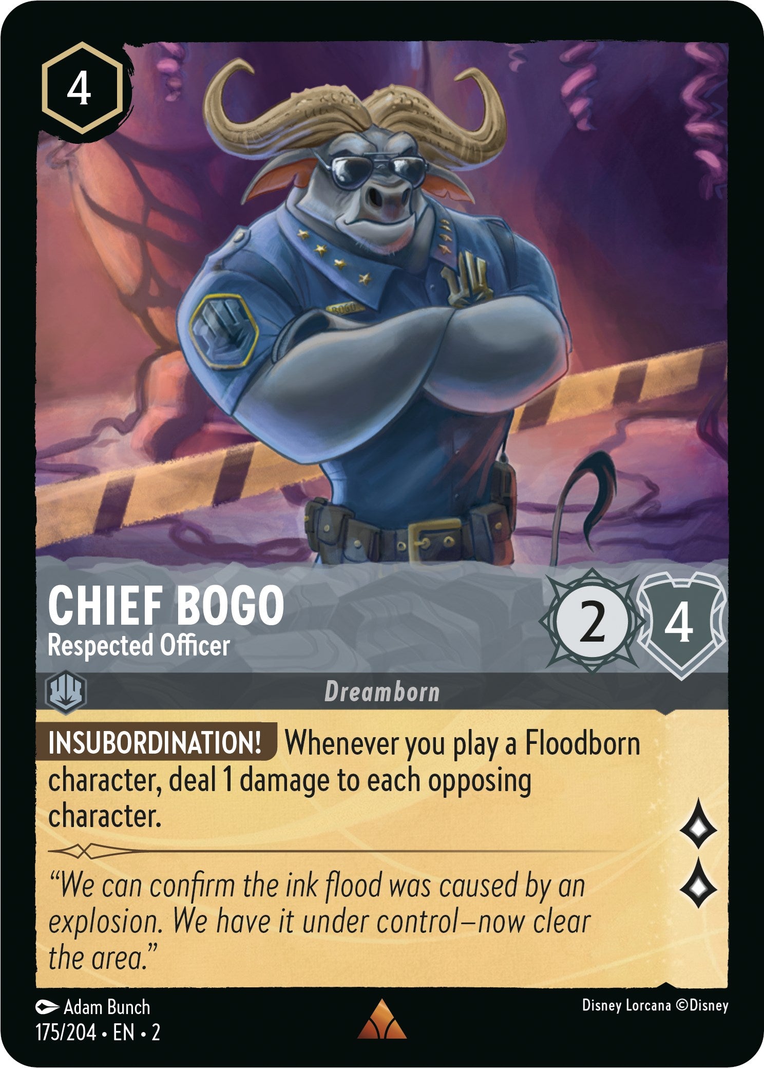 Chief Bogo - Respected Officer (175/204) [Rise of the Floodborn] | L.A. Mood Comics and Games