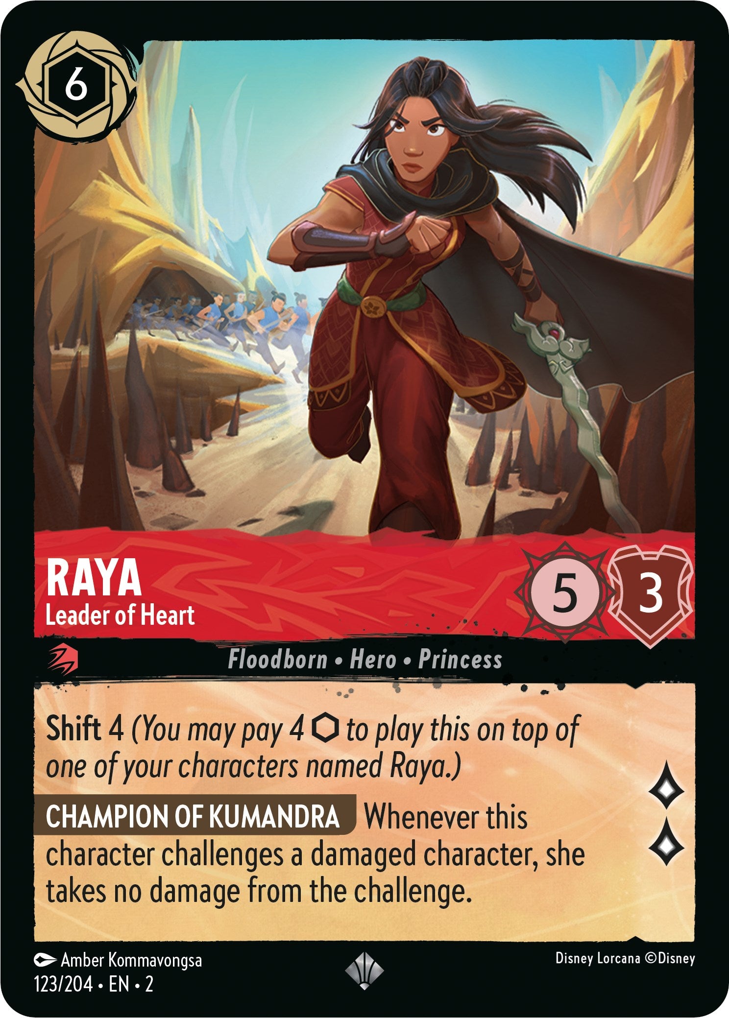 Raya - Leader of Heart (123/204) [Rise of the Floodborn] | L.A. Mood Comics and Games