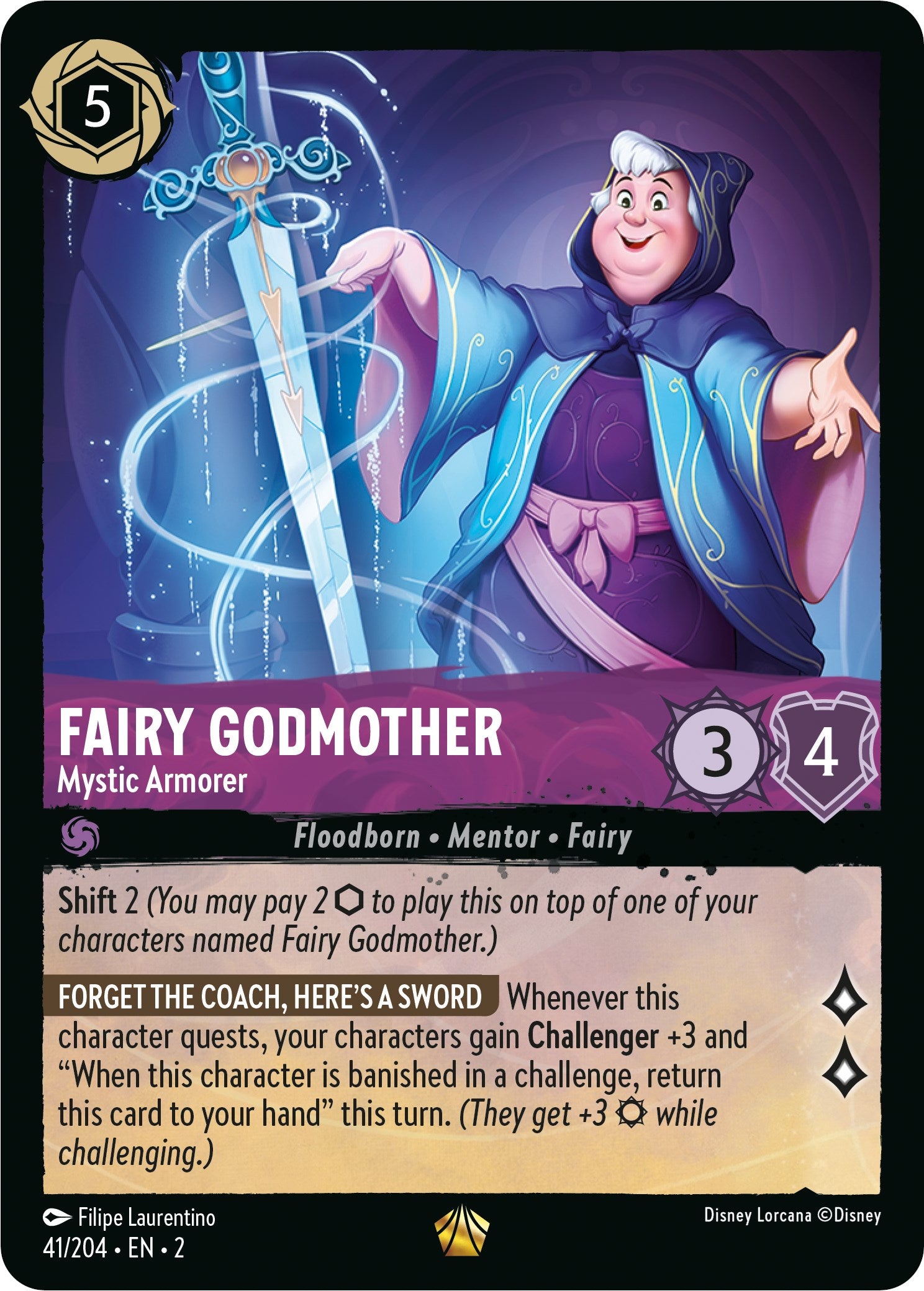 Fairy Godmother - Mystic Armorer (41/204) [Rise of the Floodborn] | L.A. Mood Comics and Games
