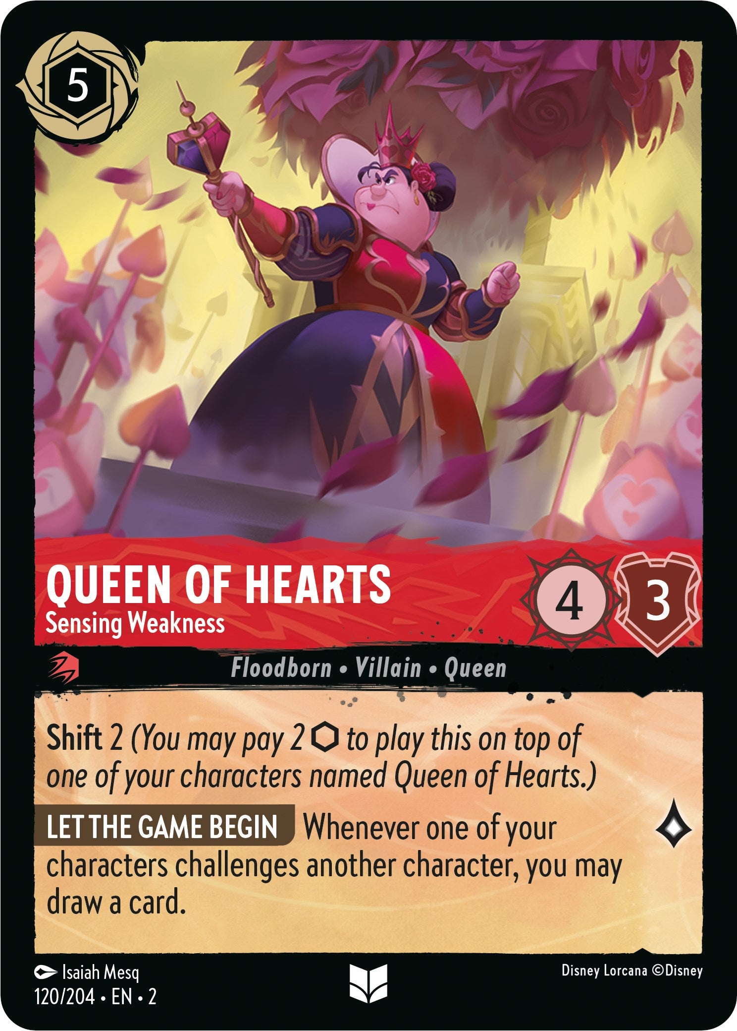 Queen of Hearts - Sensing Weakness (120/204) [Rise of the Floodborn] | L.A. Mood Comics and Games