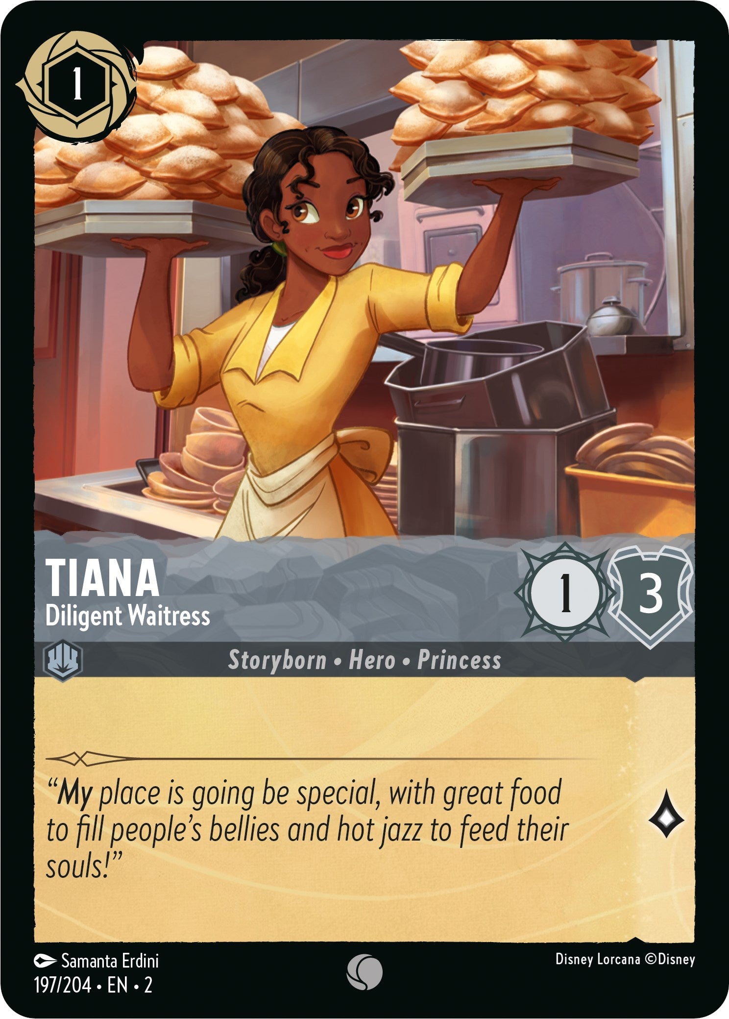 Tiana - Diligent Waitress (197/204) [Rise of the Floodborn] | L.A. Mood Comics and Games