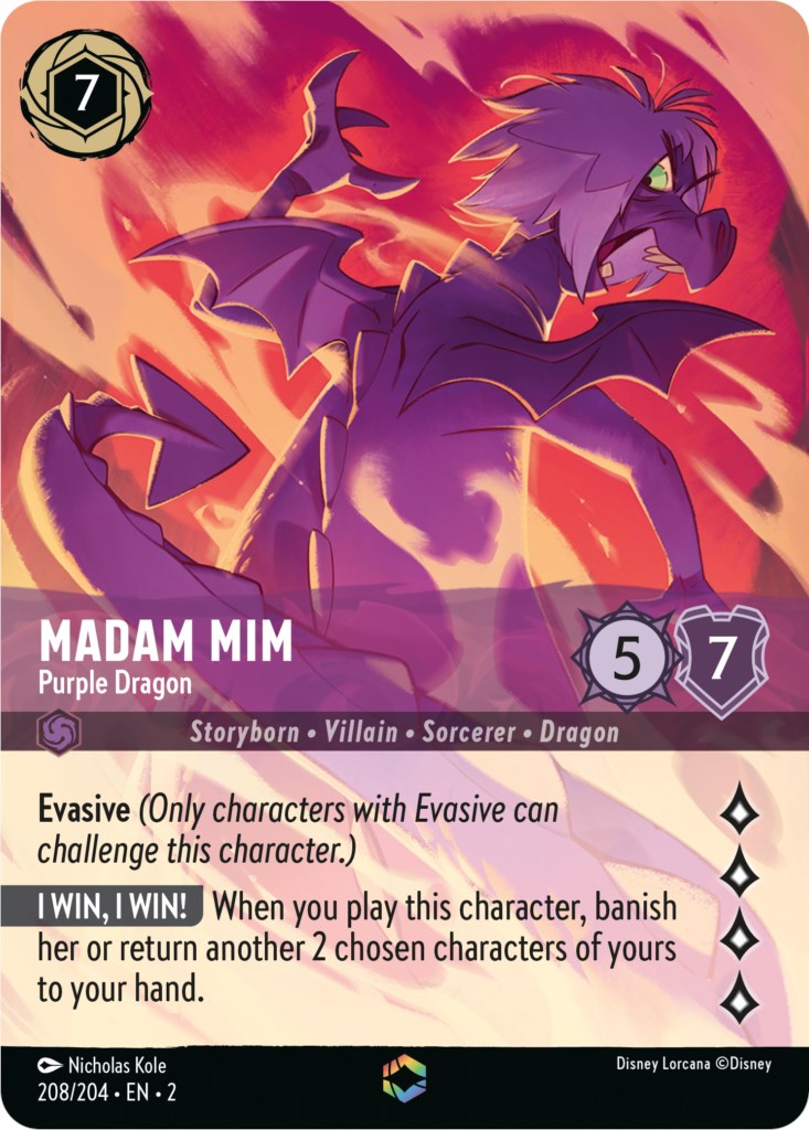 Madam Mim - Purple Dragon (Enchanted) (208/204) [Rise of the Floodborn] | L.A. Mood Comics and Games