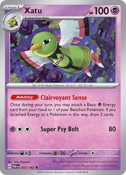 Xatu (072/182) (Build & Battle Box) [Scarlet & Violet: Paradox Rift] | L.A. Mood Comics and Games