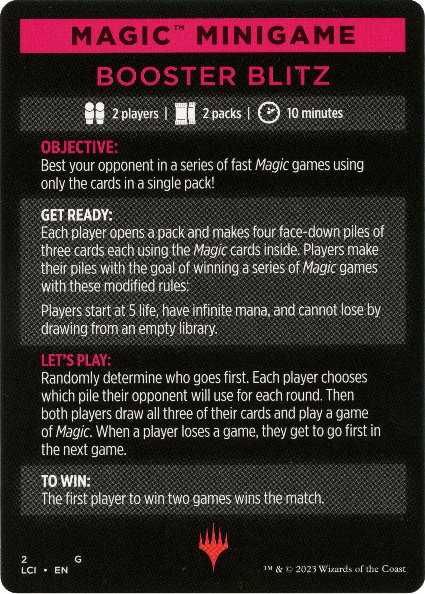 Booster Blitz (Magic Minigame) [The Lost Caverns of Ixalan Minigame] | L.A. Mood Comics and Games