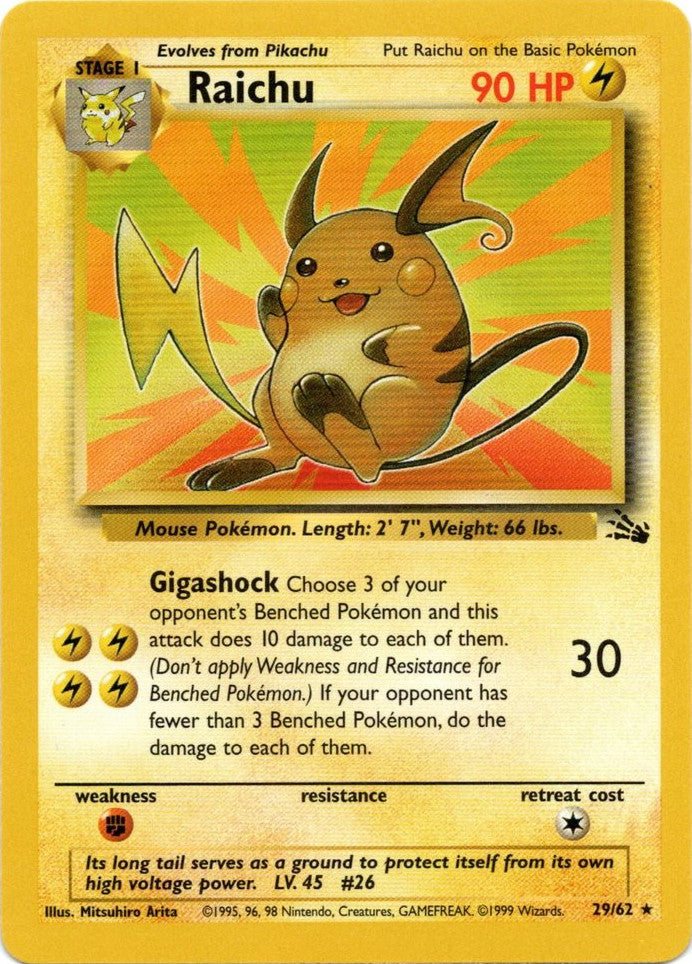 Raichu (29/62) [Fossil Unlimited] | L.A. Mood Comics and Games