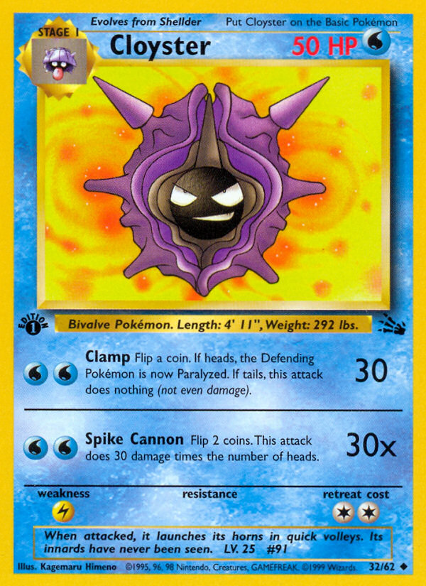 Cloyster (32/62) [Fossil 1st Edition] | L.A. Mood Comics and Games